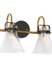 Xylophonist 2-Light Black and Brass Vanity Light