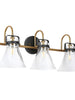 Xylophonist 3-Light Black and Brass Vanity Light