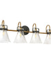 Xylophonist 4-Light Black and Brass Vanity Light