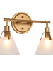 Ives 2-Light Gold Vanity Light