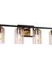 Hormosira 4-Light Black and Brass Vanity Light