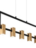 Eucarpius 5-Light 27.5-in Black&Gold Modern Rectangle LED Kitchen Island Light