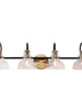 Saxifraga 4-Light Black and Brass Vanity Light