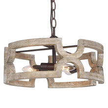 Isaiah Distressed Solid Wood Drum Chandelier 269.99