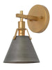 Ives 1-Light Modern Gray and Gold Cone Wall Sconces