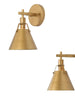 Ives 1-Light Modern Gold Cone Wall Sconces Set of 2