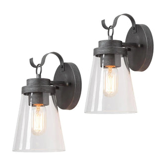 Jiegger 10"H 1-Light Black Outdoor Wall Light Set of 2