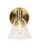 Kendyleigh 1-Light Modern Gold Seeded-Glass Cone Wall Sconces