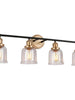 Hengrava 4-Light Black and Gold Vanity Light