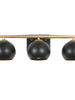 Kisiotlo 3-Light Black and Gold Vanity Light