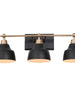 Hyelducc 3-Light Black and Gold Vanity Light