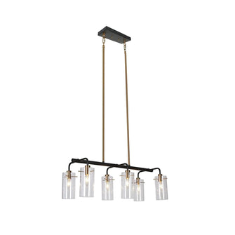 Crassula 6-Light 27-in Black&Brass Modern Linear Kitchen Island Light