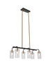 Crassula 6-Light 27-in Black&Brass Modern Linear Kitchen Island Light