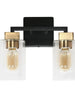 Kumarahou 2-Light Black and Brass Vanity Light