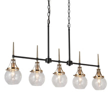Lacquered Brass Kitchen Island Lighting with Glass Globes 