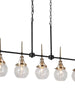 Capensis 5-Light 36-in Black&Brass Modern Linear Kitchen Island Light