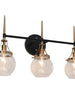 Capensis 3-Light Black and Brass Vanity Light