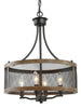 Leah Rustic Drum Shaped Metallic Chandelier 