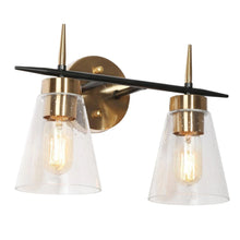 Greenriver 2-Light Black and Brass Vanity Light