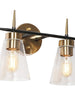 Greenriver 2-Light Black and Brass Vanity Light