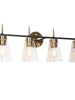 Greenriver 4-Light Black and Brass Vanity Light