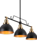 Despotes 3-Light 34.5-in Black&Gold Modern Linear Kitchen Island Light