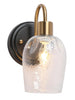 Loniramaja 1-Light Black & Gold Textured-Glass Wall Sconces