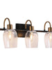 Loniramaja 3-Light Black and Brass Vanity Light