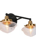 Gnetophyta 2-Light Black and Brass Vanity Light