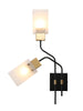 Lienabata 2-Light Modern Black & Gold Frosted-Glass Wall Sconces