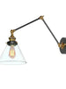 Wollemia 1-Light Industrial Black & Gold Swing Arm Wall Sconces