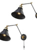 Wollemia 1-Light Black and Gold Swing Arm Wall Sconces Set of 2