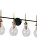 Luxitemin 4-Light Black and Brass Vanity Light