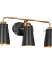 Santarbara 3-Light Black and Gold Vanity Light