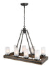 Hesperonim 8-Light 30-in Black&Wood Farmhouse Rectangle Kitchen Island Light