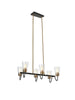 Neil 6-Light Large Black&Gold Modern Linear Kitchen Island Light