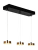 Nelly 3-Light 19.5-in Black&Gold Modern Cluster LED Kitchen Island Light