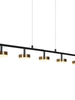 Nelly 5-Light 35.5-in Black&Gold Modern Linear LED Kitchen Island Light