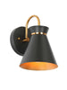 Noah 1-Light Modern Black & Gold with Black Cone Wall Sconces