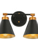 Tourmaline 2-Light Black and Brass Vanity Light