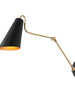 Petoracing 1-Light Modern Black and Gold Swing-Arm Wall Sconces