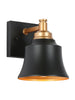 Phapricornus 1-Light Modern Black and Gold Bell Wall Sconces