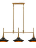 Phapricornus 3-Light 34.5-in Black&Gold Modern Linear Kitchen Island Light