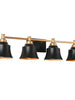 Phapricornus 4-Light Black and Gold Vanity Light