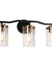 Carrots 3-Light Black and Brass Vanity Light