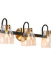 Pseudochromis 3-Light Black and Gold Vanity Light