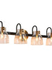 Pseudochromis 4-Light Black and Gold Vanity Light