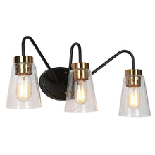 Neil 3-Light Black and Brass Vanity Light