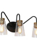 Neil 3-Light Black and Brass Vanity Light