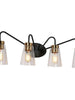 Neil 4-Light Black and Brass Vanity Light